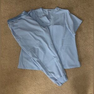 Light Blue Women's Scrub Set - Mandala